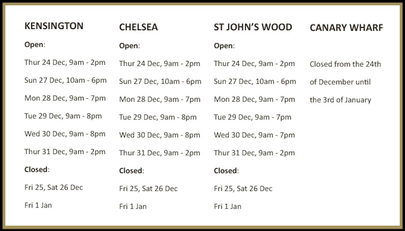We are open over Christmas!