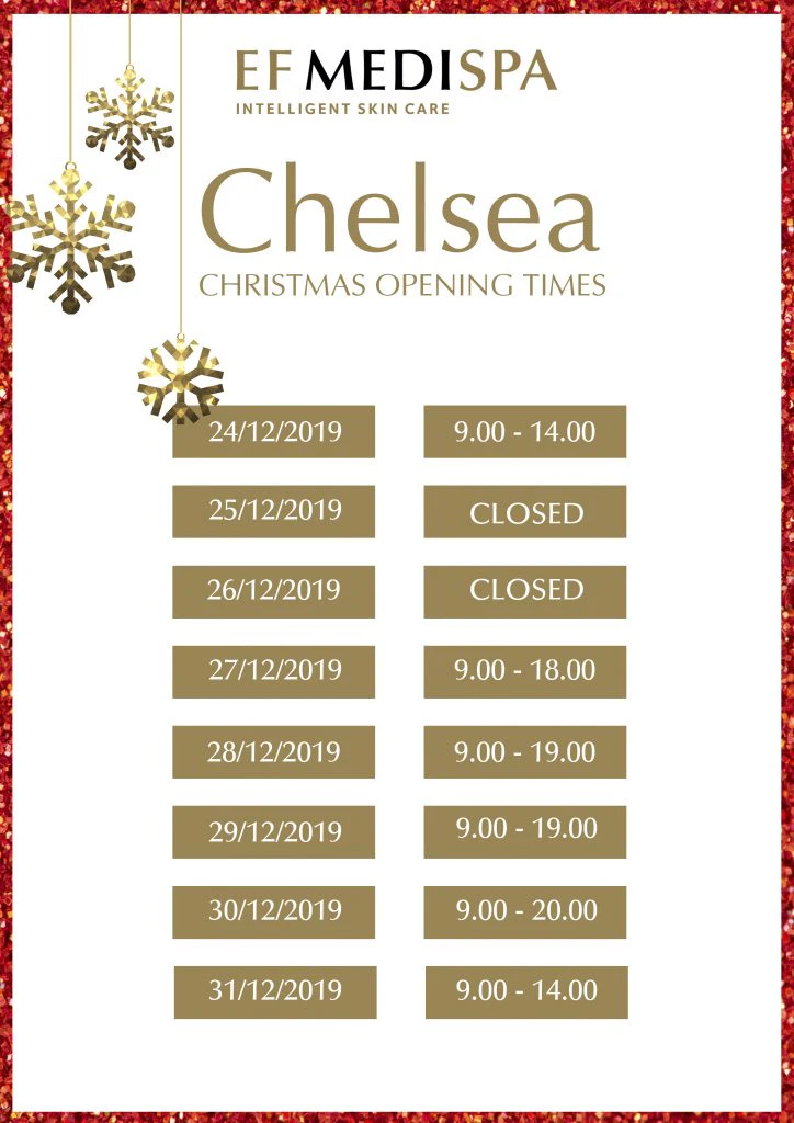 Ef Medispa Chelsea Christmas Opening Times