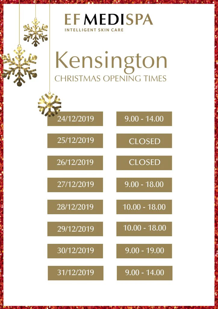 Ef Medispa Kensington Christmas Opening Times